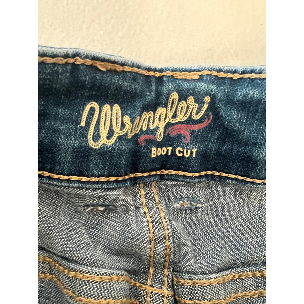 Wrangler Boot Cut Jeans Womens 17X34 Blue Excellent Stretch 1009MWZPV Denim - Picture 6 of 7
